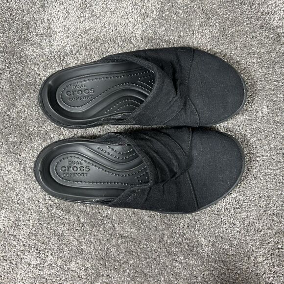 Crocs Capri Mule Women's Size 4 Black Slip On Clogs Used - Picture 12 of 13